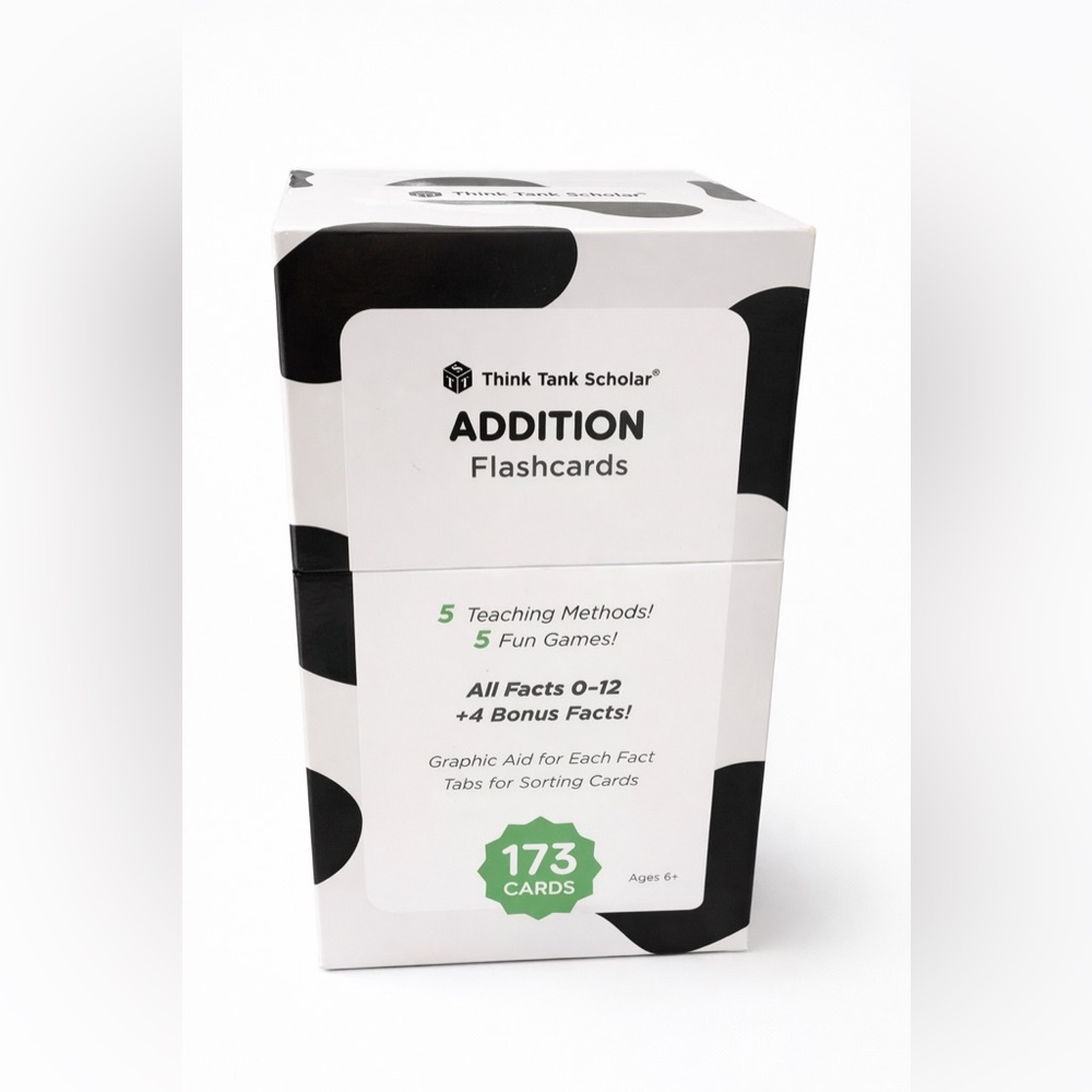 Think Tank Scholar Addition Flashcards - White & Black. Missing some cards